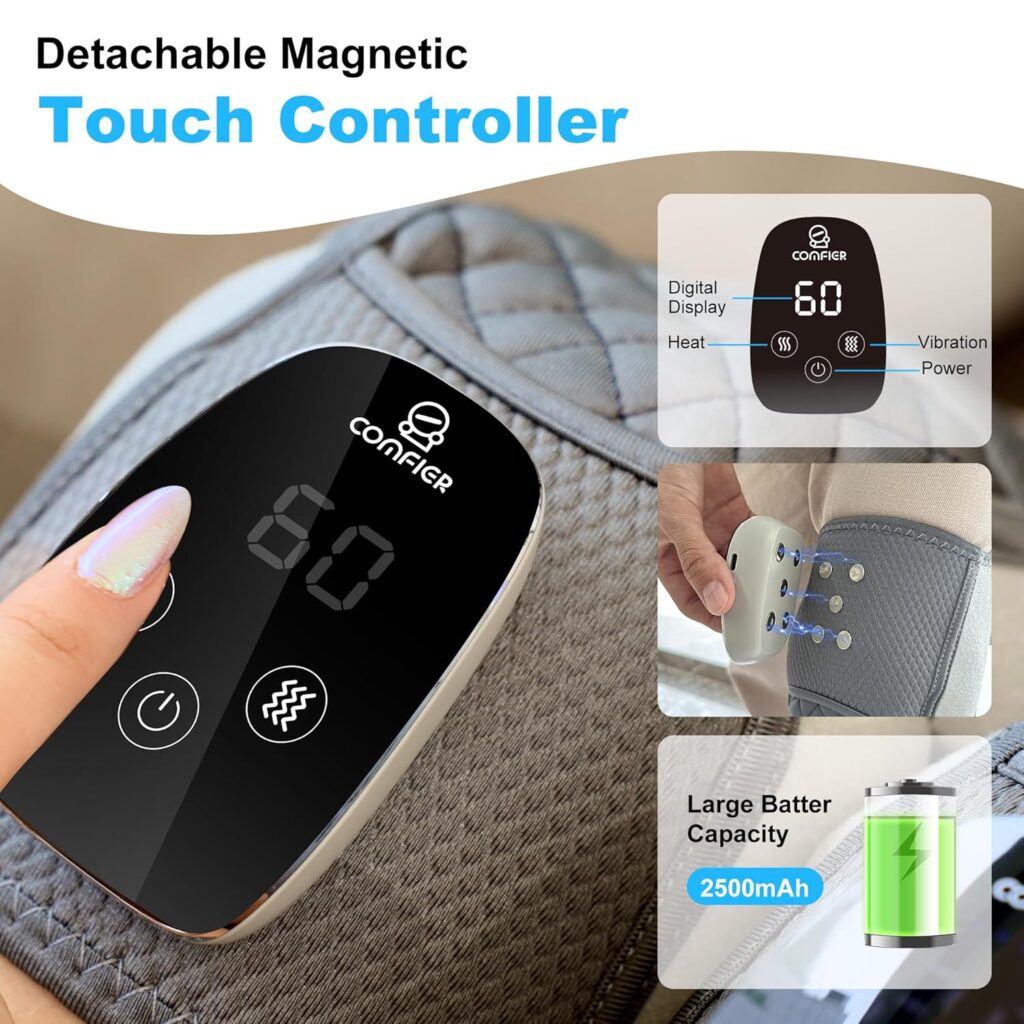 COMFIER Cordless Knee Massager with Heat, Vibration Knee Brace Wrap for Arthritis, 3-in-1 Heating Pad for Knee Shoulder Elbow, Knee Warmer, Gifts for Father Dad Men,FSA or HSA Eligible COMFIER Cordless Knee Massager with Heat, Vibration Knee Brace Wrap for Arthritis, 3-in-1 Heating Pad for Knee Shoulder Elbow, Knee Warmer, Gifts for Father Dad Men,FSA or HSA Eligible