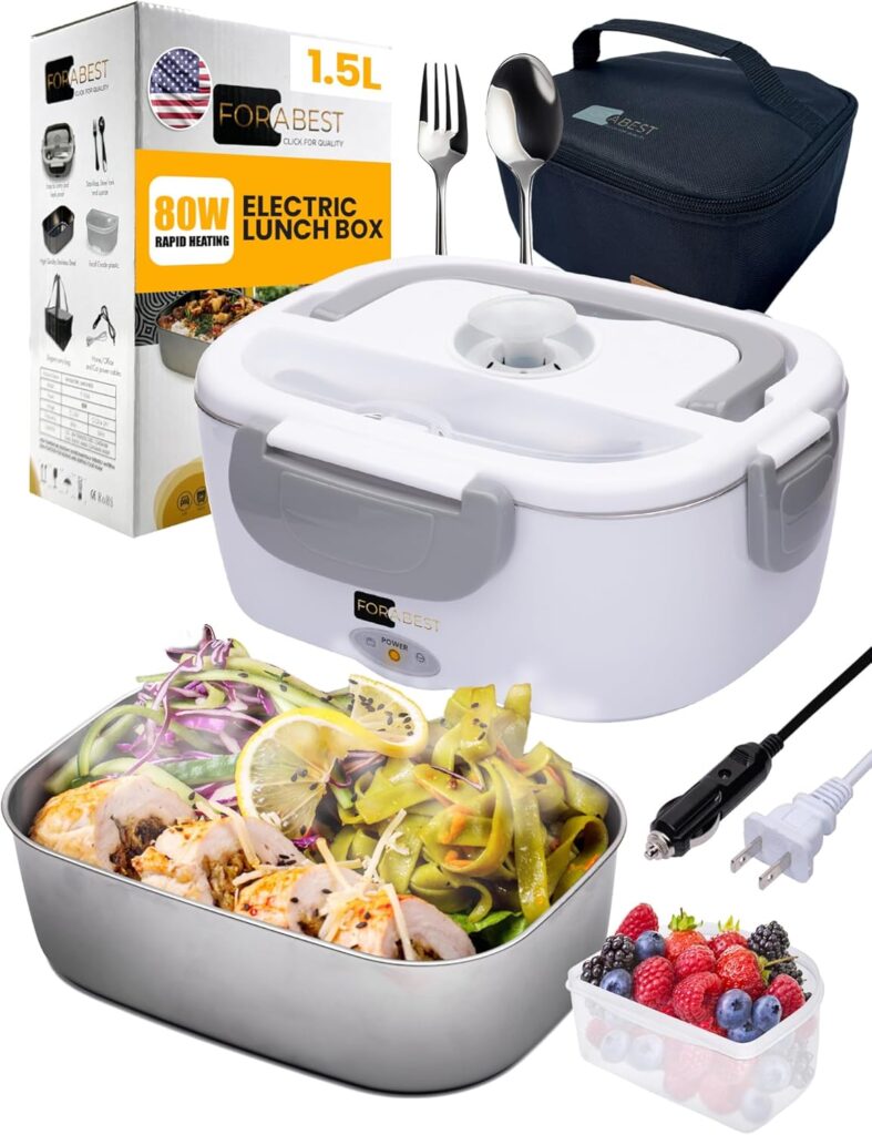 Electric Lunch Box for adults 80W – 1.5L Stainless Steel Heated Lunch box for men, Portable Food Warmer, 12V/24V for Car Truck, 110V/220V for Work Travel, lunch warmer, Lonchera Eléctrica Portátil Electric Lunch Box for adults 80W – 1.5L Stainless Steel Heated Lunch box for men, Portable Food Warmer, 12V/24V for Car Truck, 110V/220V for Work Travel, lunch warmer, Lonchera Eléctrica Portátil
