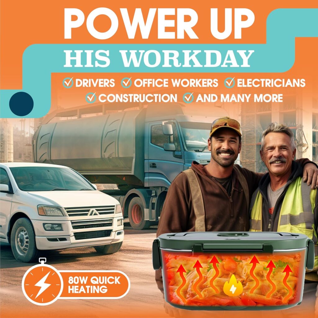 Electric Lunch Box for Adults, 80W Heated Lunch Box 1.5L Stainless Steel Heated Lunchbox For Adults, 12/24/110V Portable Food Warmer For Car Truck Work, Gifts For Women, Gifts For Men Electric Lunch Box for Adults, 80W Heated Lunch Box 1.5L Stainless Steel Heated Lunchbox For Adults, 12/24/110V Portable Food Warmer For Car Truck Work, Gifts For Women, Gifts For Men