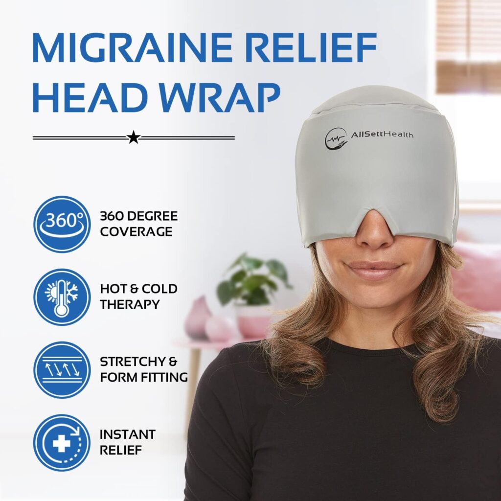 Migraine Relief Cap Ice Head Wrap Headache and Migraine Hat | Headache Relief with Hot/Cold Gel Head Ice Pack with Face and Eye Headache Mask Compress Black - FSA HSA Eligible Migraine Relief Cap Ice Head Wrap Headache and Migraine Hat | Headache Relief with Hot/Cold Gel Head Ice Pack with Face and Eye Headache Mask Compress Black - FSA HSA Eligible