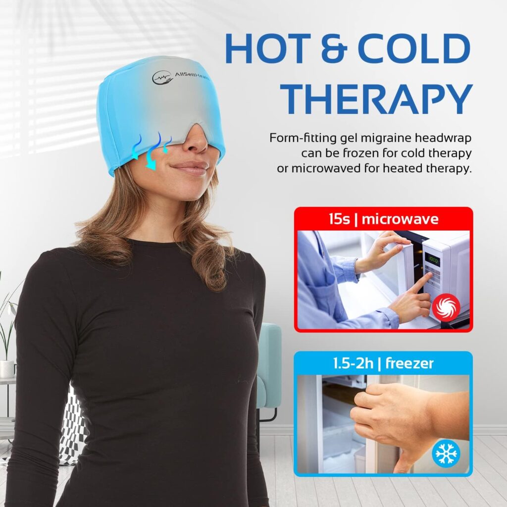 Migraine Relief Cap Ice Head Wrap Headache and Migraine Hat | Headache Relief with Hot/Cold Gel Head Ice Pack with Face and Eye Headache Mask Compress Black - FSA HSA Eligible Migraine Relief Cap Ice Head Wrap Headache and Migraine Hat | Headache Relief with Hot/Cold Gel Head Ice Pack with Face and Eye Headache Mask Compress Black - FSA HSA Eligible