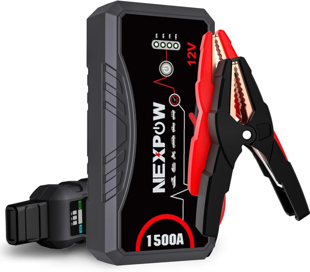 NEXPOW Car Jump Starter Car Battery Jump Starter Pack 1500A Peak Q10S for Up to 7.0L Gas and 5.5L Diesel Engine12V Auto Battery Booster,Jumper Cables Portable Lithium Jump Box with LED Light/USB QC3.0 NEXPOW Car Jump Starter Car Battery Jump Starter Pack 1500A Peak Q10S for Up to 7.0L Gas and 5.5L Diesel Engine12V Auto Battery Booster,Jumper Cables Portable Lithium Jump Box with LED Light/USB QC3.0
