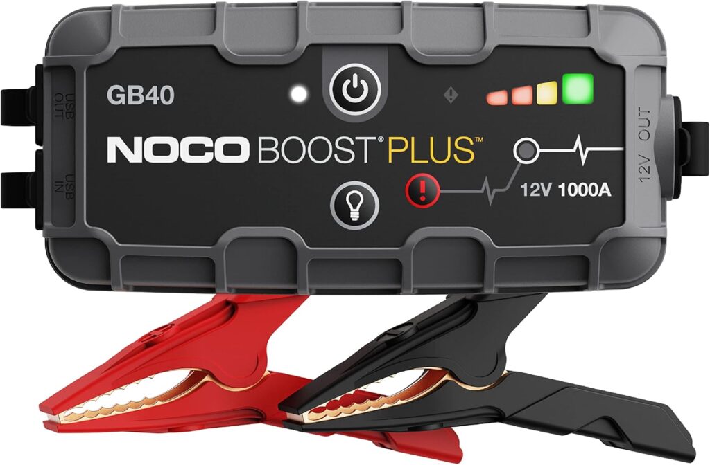 NOCO Boost Plus GB40 1000A UltraSafe Car Battery Jump Starter, 12V Jump Starter Battery Pack, Battery Booster, Jump Box, Portable Charger and Jumper Cables for 6.0L Gasoline and 3.0L Diesel Engines NOCO Boost Plus GB40 1000A UltraSafe Car Battery Jump Starter, 12V Jump Starter Battery Pack, Battery Booster, Jump Box, Portable Charger and Jumper Cables for 6.0L Gasoline and 3.0L Diesel Engines