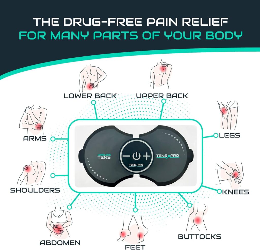 Pro 1000 Wireless Tens Unit for Pain Relief - Mini Tens Massager Portable Electric Muscle Stimulator - Deep Tissue EMS Pain Management Device - Pulse Therapy for Back Shoulder Neck Leg Arm (2 Pads) Pro 1000 Wireless Tens Unit for Pain Relief - Mini Tens Massager Portable Electric Muscle Stimulator - Deep Tissue EMS Pain Management Device - Pulse Therapy for Back Shoulder Neck Leg Arm (2 Pads)