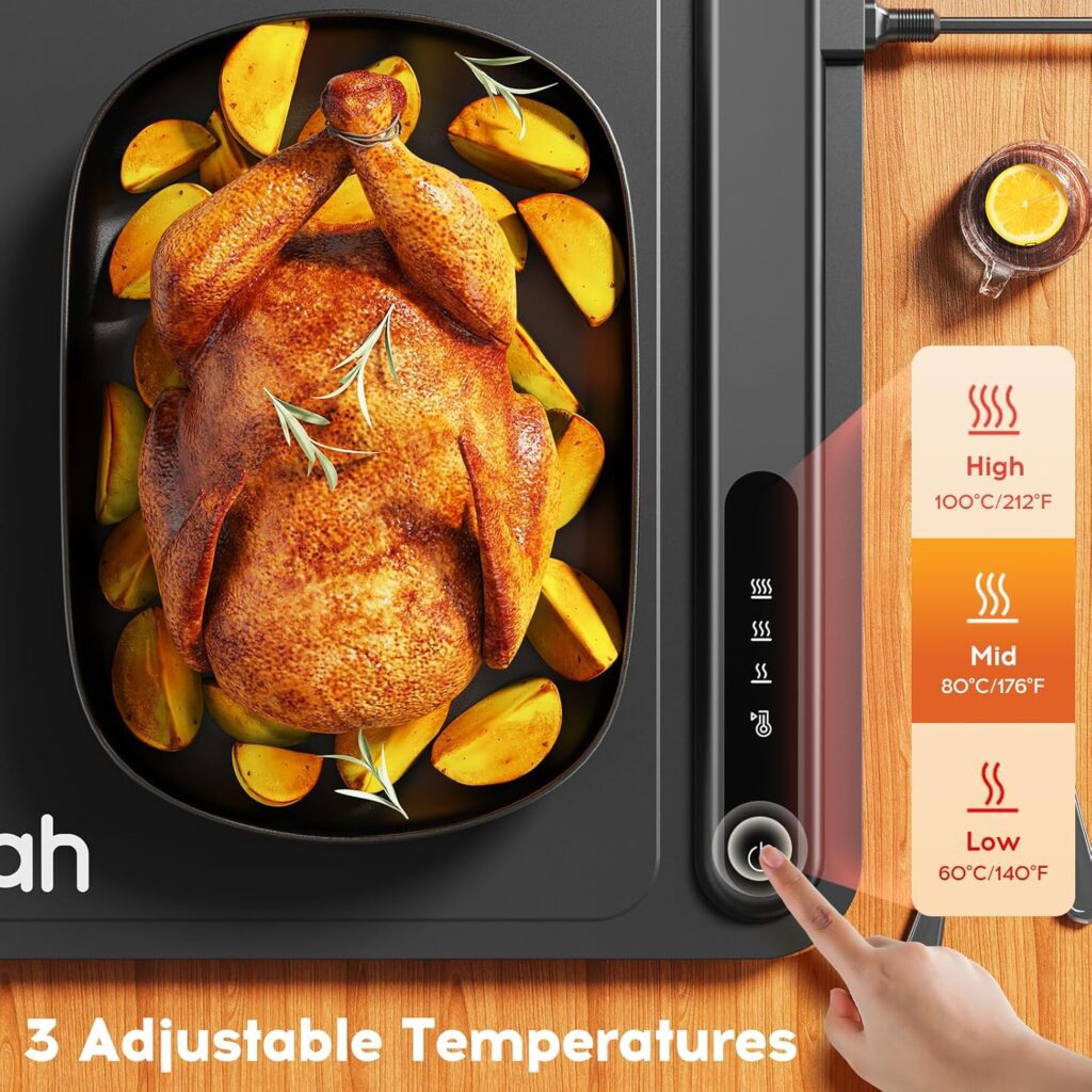Voriah Electric Warming Tray-Foldable Food Warmer, Hot Plate for Buffet with 3 Modes Temperature, Shut-Off, Warming Mat for Family Gatherings, Sabbath, Holidays, Countertop,Parties,Everyday Use Voriah Electric Warming Tray-Foldable Food Warmer, Hot Plate for Buffet with 3 Modes Temperature, Shut-Off, Warming Mat for Family Gatherings, Sabbath, Holidays, Countertop,Parties,Everyday Use