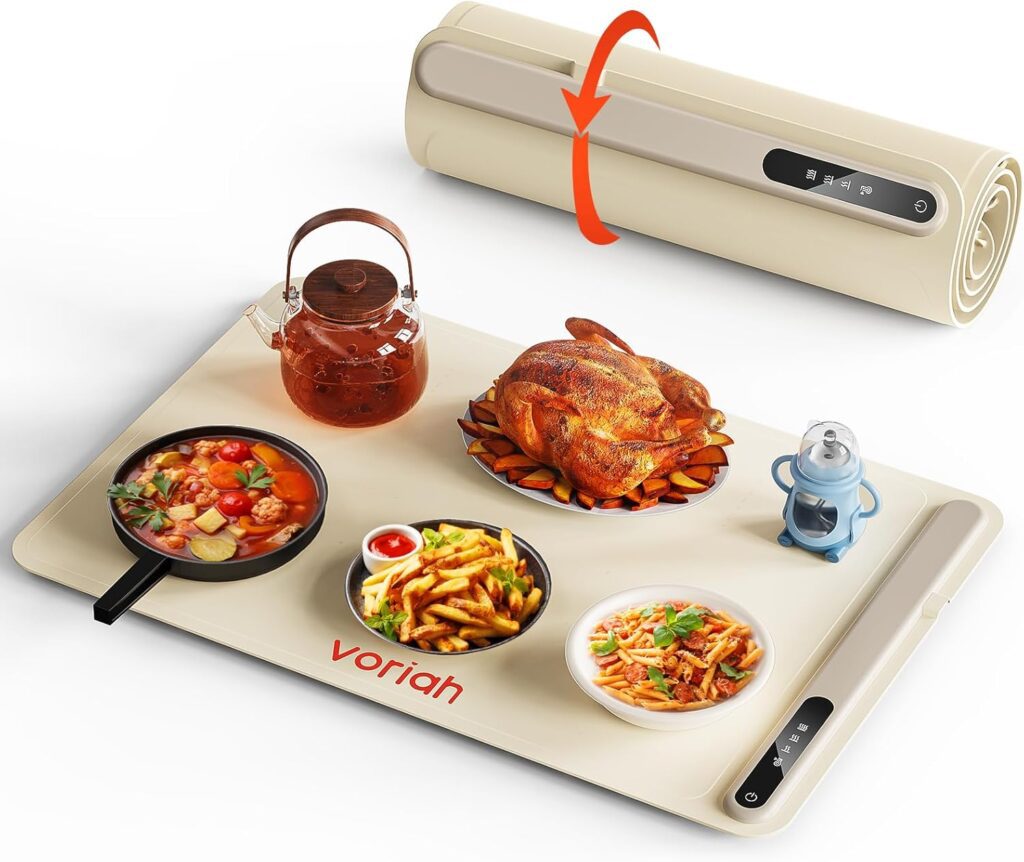 Voriah Electric Warming Tray-Foldable Food Warmer, Hot Plate for Buffet with 3 Modes Temperature, Shut-Off, Warming Mat for Family Gatherings, Sabbath, Holidays, Countertop,Parties,Everyday Use Voriah Electric Warming Tray-Foldable Food Warmer, Hot Plate for Buffet with 3 Modes Temperature, Shut-Off, Warming Mat for Family Gatherings, Sabbath, Holidays, Countertop,Parties,Everyday Use