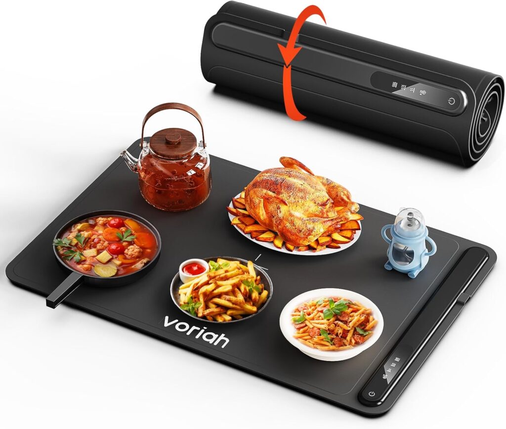 Voriah Electric Warming Tray-Foldable Food Warmer, Hot Plate for Buffet with 3 Modes Temperature, Shut-Off, Warming Mat for Family Gatherings, Sabbath, Holidays, Countertop,Parties,Everyday Use Voriah Electric Warming Tray-Foldable Food Warmer, Hot Plate for Buffet with 3 Modes Temperature, Shut-Off, Warming Mat for Family Gatherings, Sabbath, Holidays, Countertop,Parties,Everyday Use