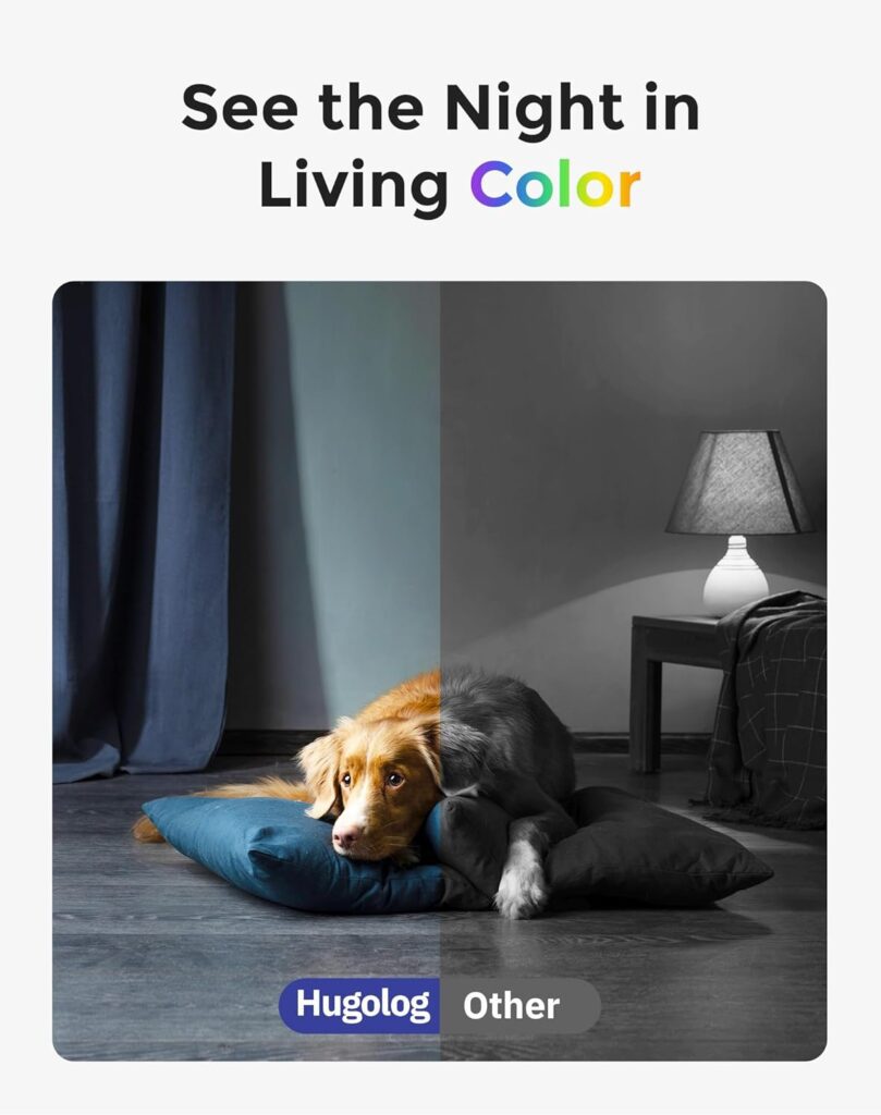 Hugolog 4K 8MP Indoor Pan/Tilt Security Camera with Auto-Focus,Ideal for Baby Monitor/Pet Camera/Home Security,Starlight Color Night Vision,Human/Pet AI,Noise Reduction,US Cloud,Works with Alexa Hugolog 4K 8MP Indoor Pan/Tilt Security Camera with Auto-Focus,Ideal for Baby Monitor/Pet Camera/Home Security,Starlight Color Night Vision,Human/Pet AI,Noise Reduction,US Cloud,Works with Alexa