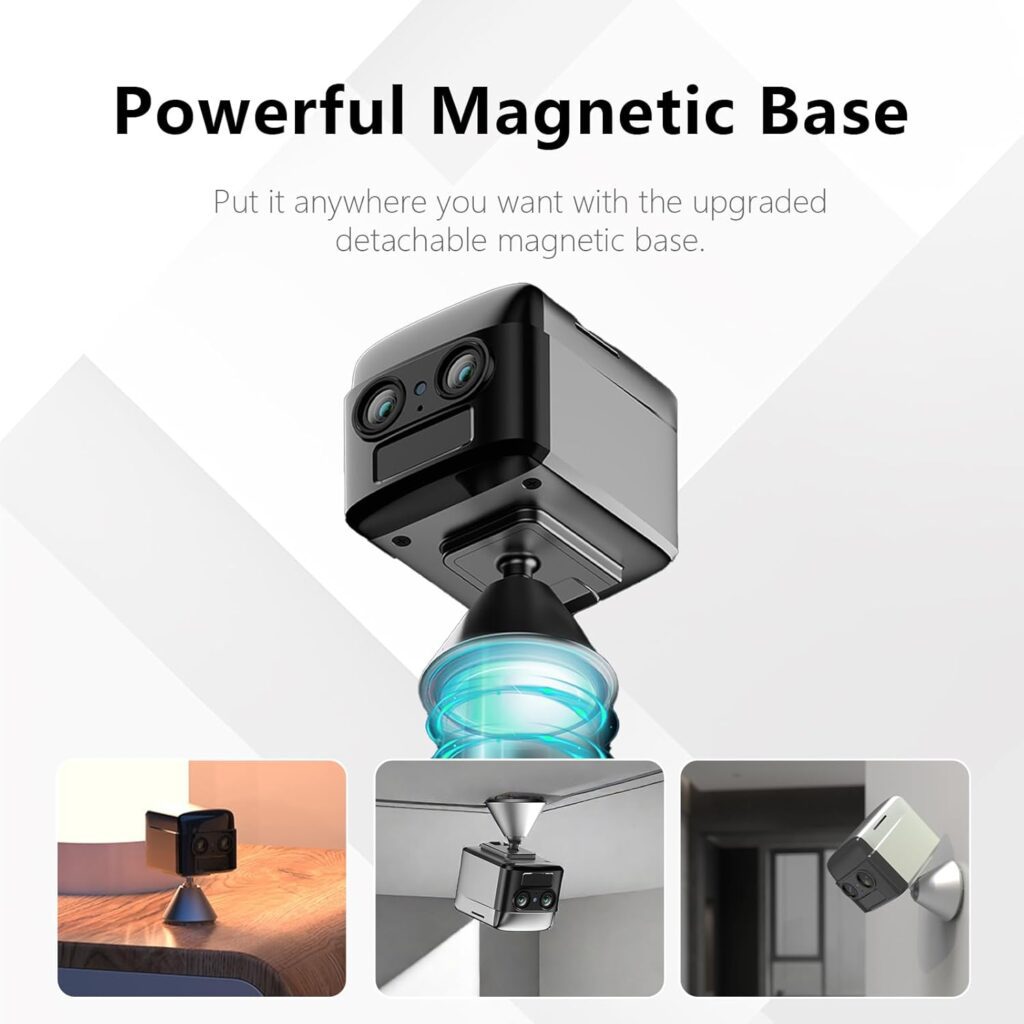 Security Camera Indoor Wireless,4K Magnetic WiFi Nanny Cam,Small Home Security Cameras with 180 Days Standby Battery Life,Auto Night Vision, AI Human Detection,2-Way Talk,Dual Lens,Works with Alexa Security Camera Indoor Wireless,4K Magnetic WiFi Nanny Cam,Small Home Security Cameras with 180 Days Standby Battery Life,Auto Night Vision, AI Human Detection,2-Way Talk,Dual Lens,Works with Alexa